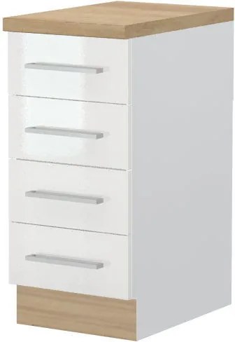 Подов шкаф Hudson R-40-4F-White - White glossy