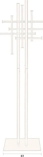 Черна стоманена стойка за връхни дрехи 71x185 cm Rumex – Dutchbone