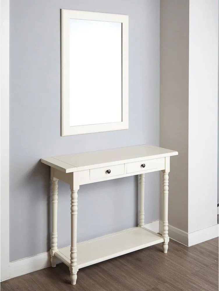 Конзолна маса от масивен бор в цвят слонова кост 35x96 cm Heritage – Premier Housewares