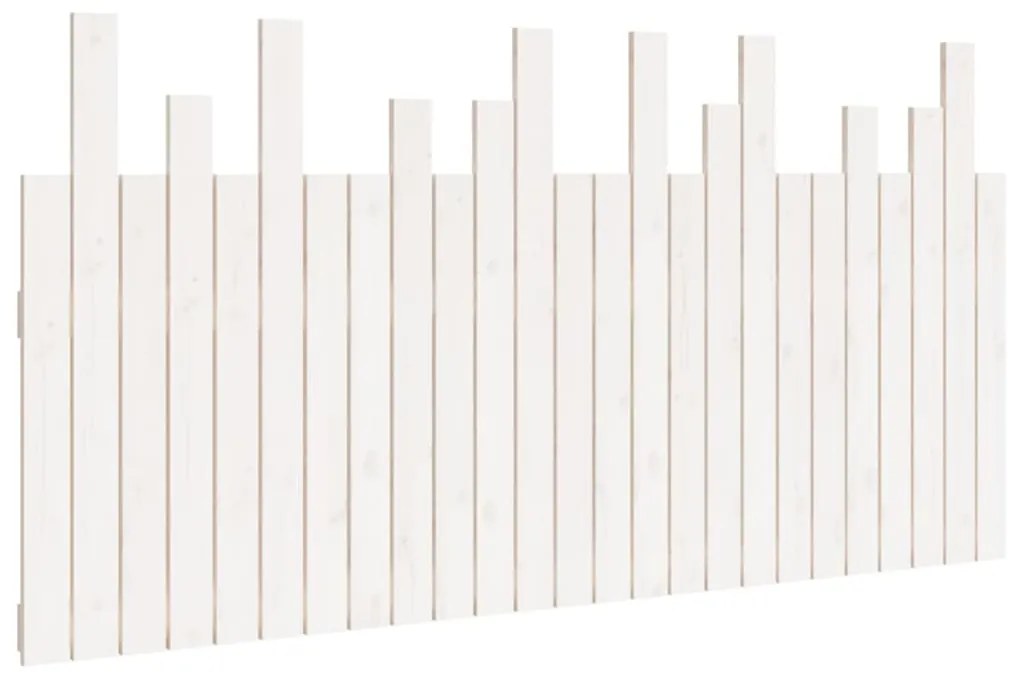 824799 vidaXL Стенна табла за спалня, бяла, 159,5x3x80 см, борово дърво масив