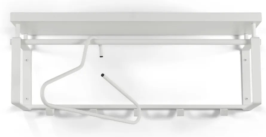 Бяла метална стенна закачалка с рафт 70 cm Rex – Spinder Design