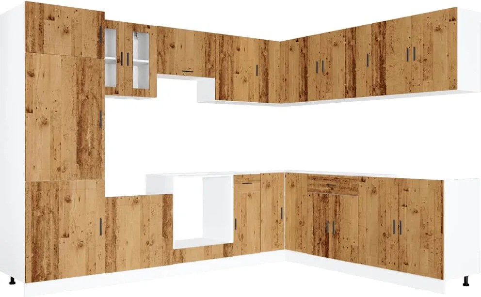 3314999 vidaXL Комплект кухненски шкафове от 14 части Porto, инженерно дърво