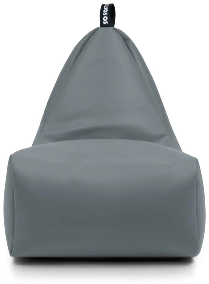 Тъмносин детски пуф от изкуствена кожа Chill M – So Soft?