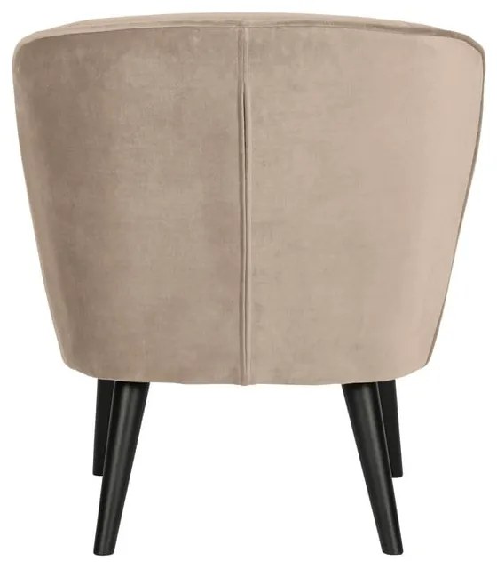 Бежово кресло от кадифе Sara - WOOOD