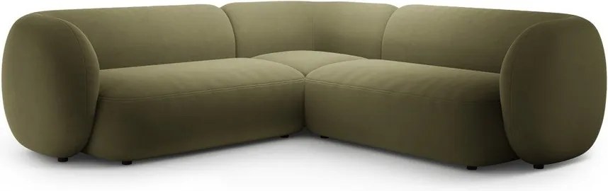 Зелен кадифен ъглов диван Kate – Micadoni