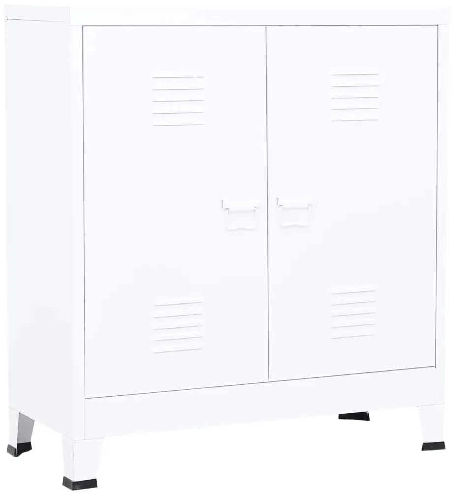 339624 vidaXL Индустриален скрин за съхранение, бял, 90x40x100 cм, стомана