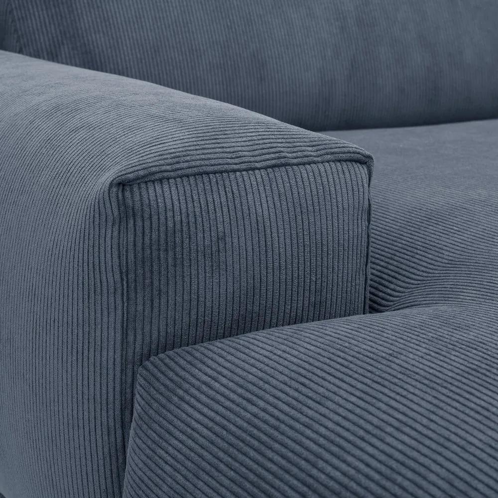 Ъглов диван от син велур , ляв ъгъл Penelope - Max Winzer