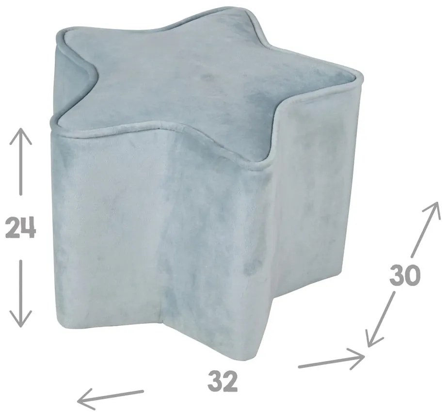 Светлосиньо кадифе бебешки пуф Lil Sofa - Roba