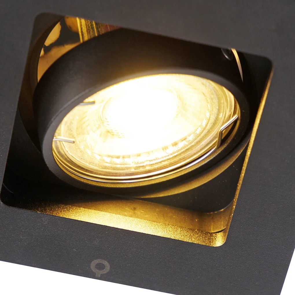 Комплект от 6 модерни вградени прожектори черни регулируеми - Qure