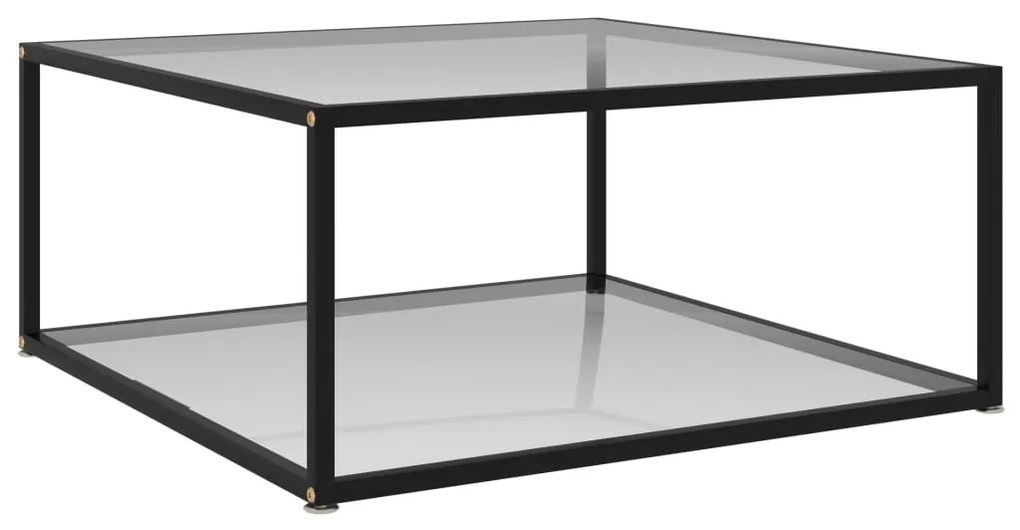 322892 vidaXL Кафе маса, прозрачна, 80x80x35 cм, закалено стъкло