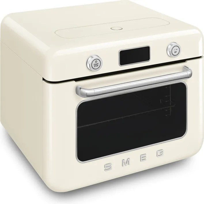 Мини фурна с комбинирана пара Smeg COF01CREU, 1800 W, 10 функции, LCD дисплей, 40-230C, Крем
