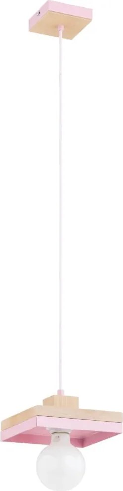 Пендел на кабел MIKO 1xE27/15W/230V розово/бежово