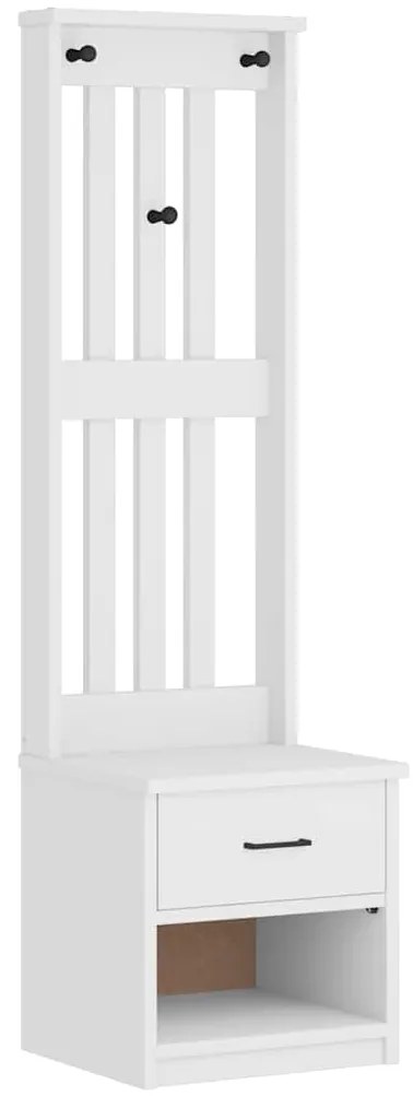4010483 vidaXL L Дърво за антре SANDNES бяло 45x40x159,5 cm