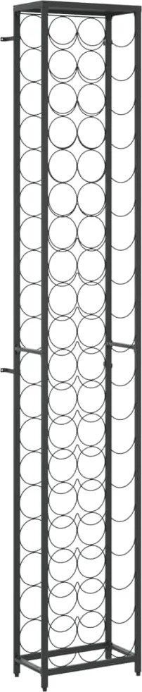 Поставка за вино за 57 бутилки черна 34x18x200 см ковано желязо