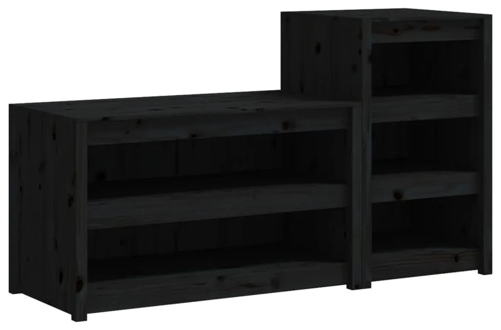 3196132 vidaXL Кухненски шкафове за открито, MEPPEL, 2 бр, черни, бор масив