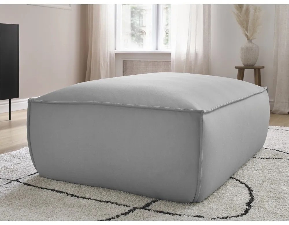 Светлосива табуретка от изкуствена кожа Boheme – Bobochic Paris