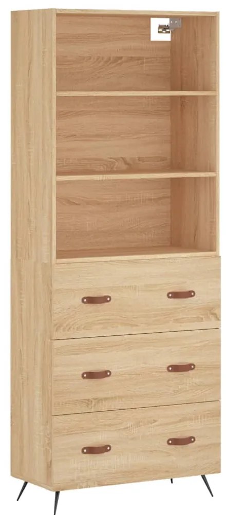 3189352 vidaXL Висок шкаф, дъб сонома, 69,5x34x180 см, инженерно дърво
