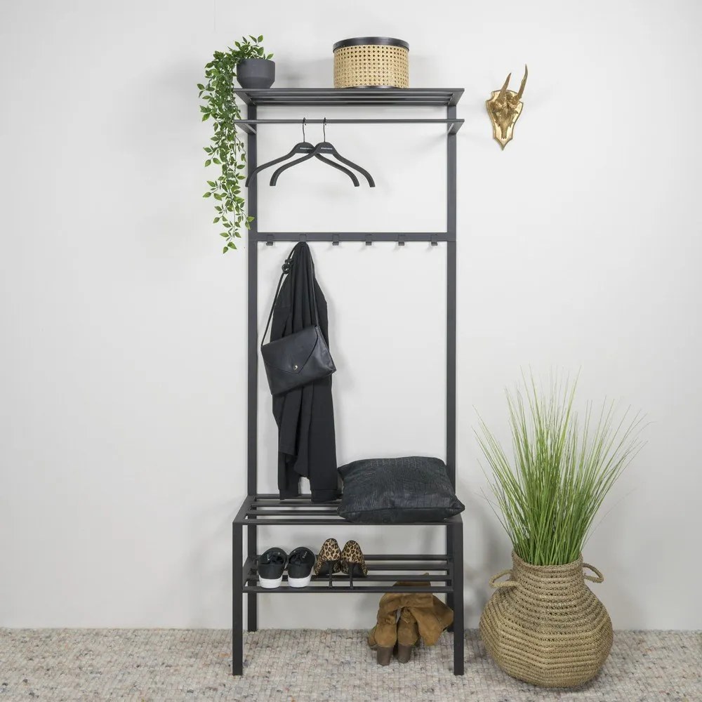 Черен метален комплект за коридор 70x178x29 cm Ivar – Spinder Design