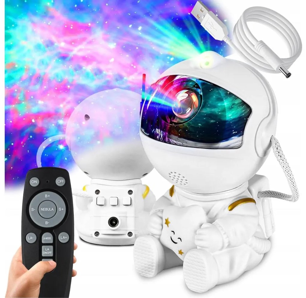 LED RGB прожектор LED/5W/5V астронавт + дистанционно управление