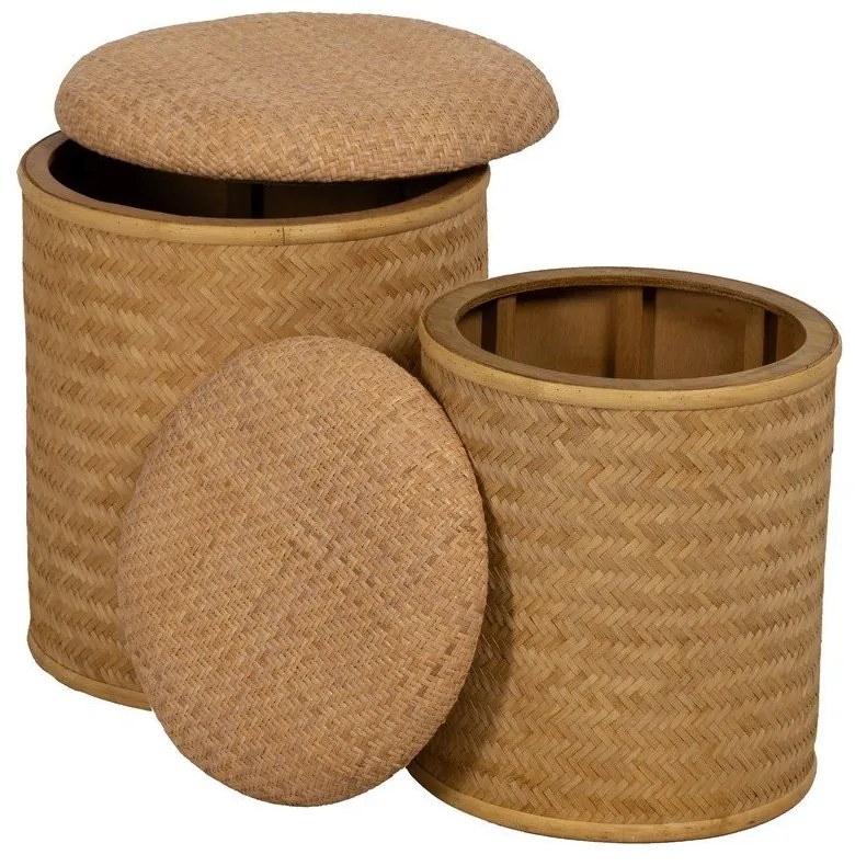 Плетена табуретка в естествен цвят Rattan – Ixia