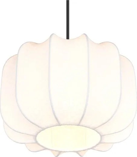 Бяло метално висящо осветително тяло с текстилен абажур ø 25 cm Madleine – Reality