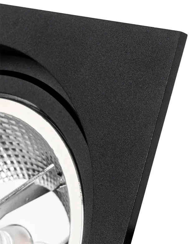 Комплект от 6 вградени квадратни регулируеми черни прожектори - Chuck 111