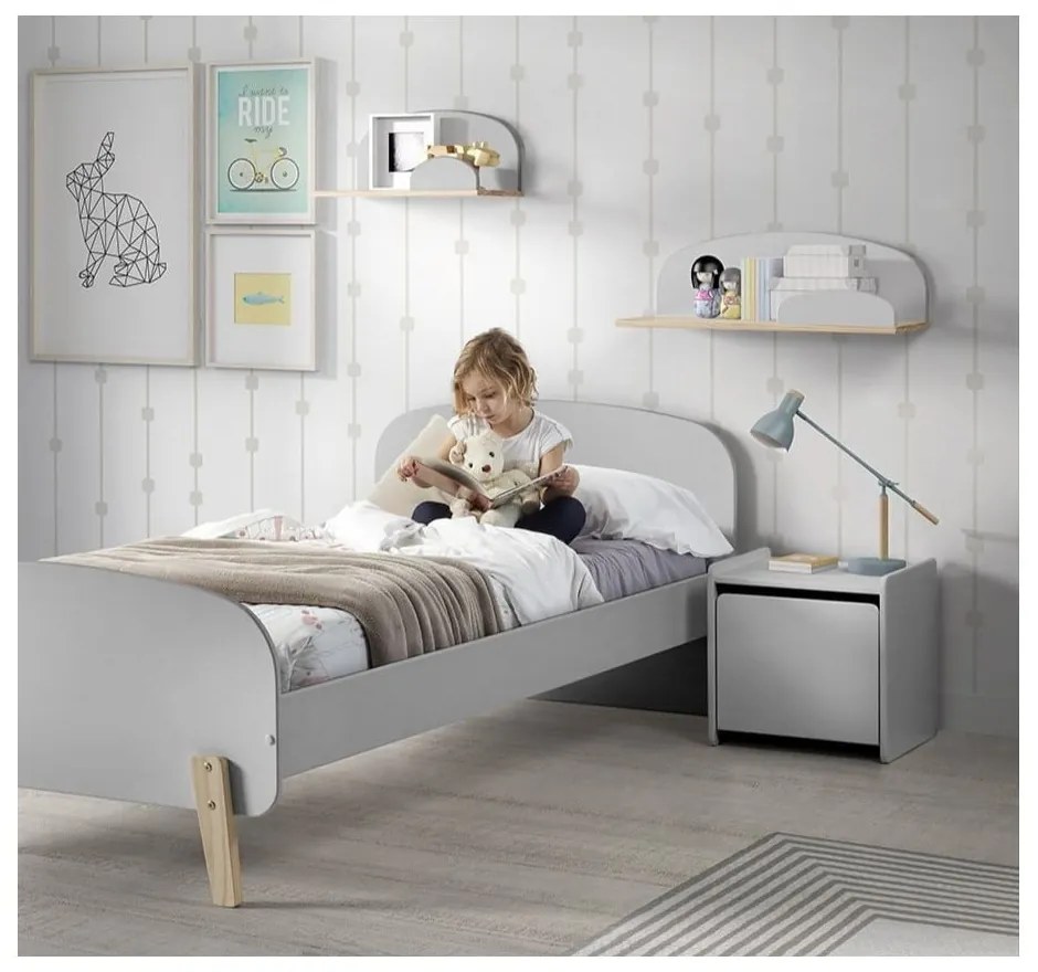 Сиво нощно шкафче Kiddy - Vipack