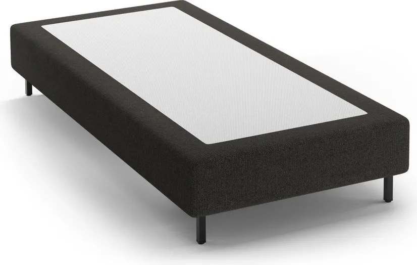 Черно тапицирано единично легло без табла 90x200 cm Whale – Micadoni