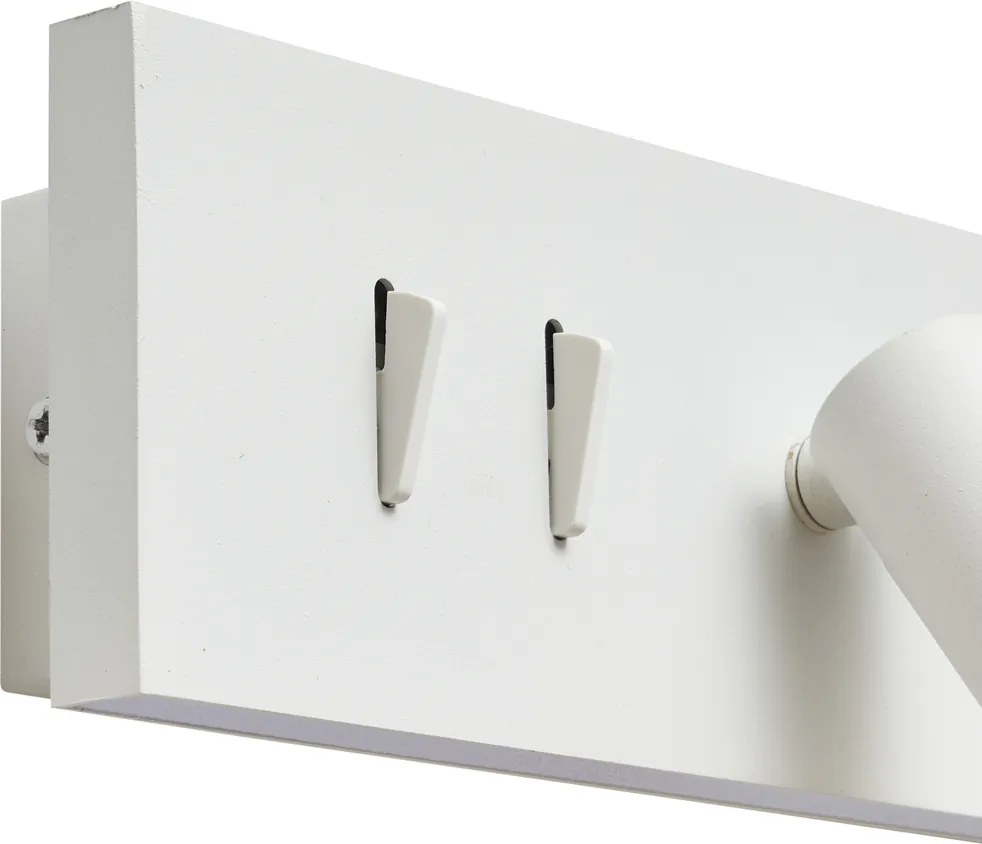 Комплект от 2 модерни стенни лампи бели регулируеми с USB-C вкл. LED - Modric