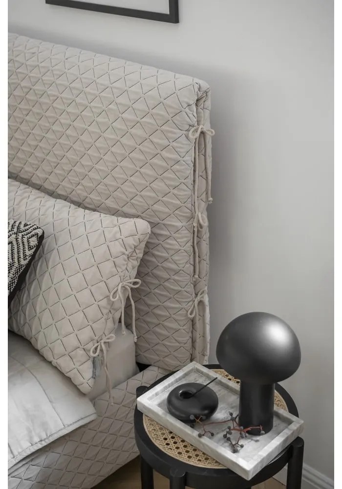 Бежово тапицирано двойно легло и решетка 180x200 cm Sleepy Luna - Miuform