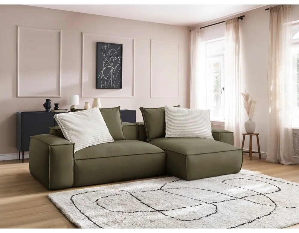 Зелен ъглов диван от изкуствена кожа (променлив) Boheme – Bobochic Paris