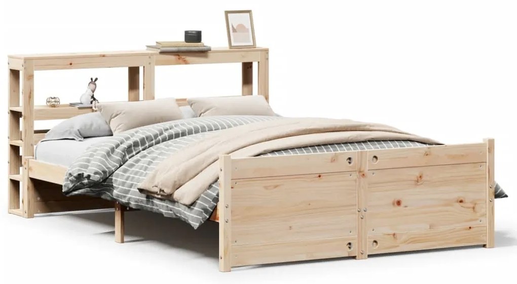 3306013 vidaXL Рамка за легло с табла, 140x190 см, масивно дърво