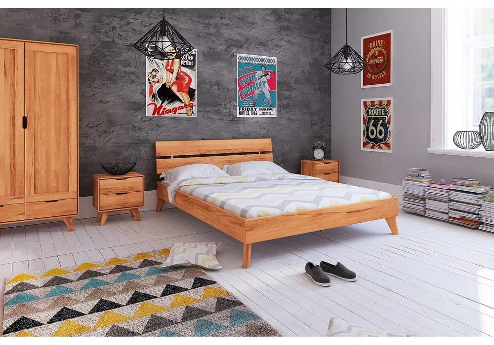 Гардероб от букова дървесина 90x180 cm Greg - The Beds