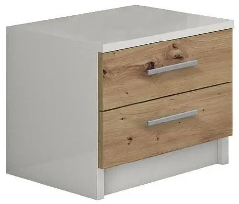 Нощно шкафче TOD бяло/артизански дъб
