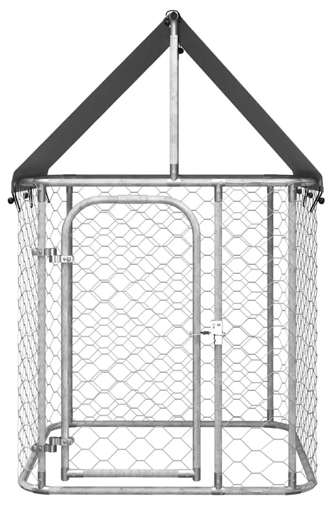 171495 vidaXL Дворна клетка за кучета с покрив, 100x100x150 см