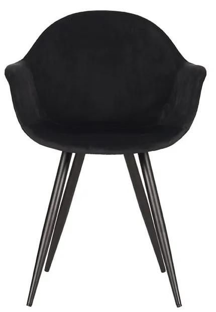 Черни кадифени трапезни столове в комплект от 2 броя Forli - LABEL51