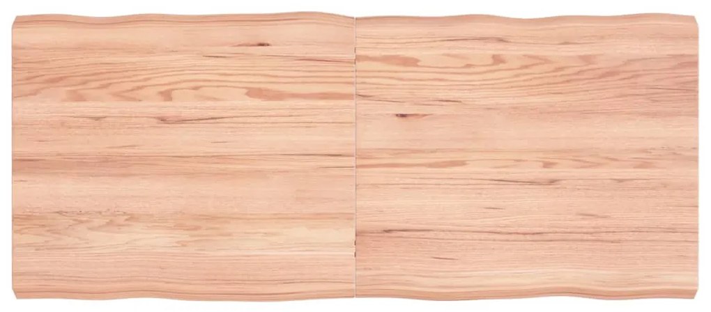 363967 vidaXL Плот за маса светлокафяв 140x60x(2-6) см обработен масивен дъб