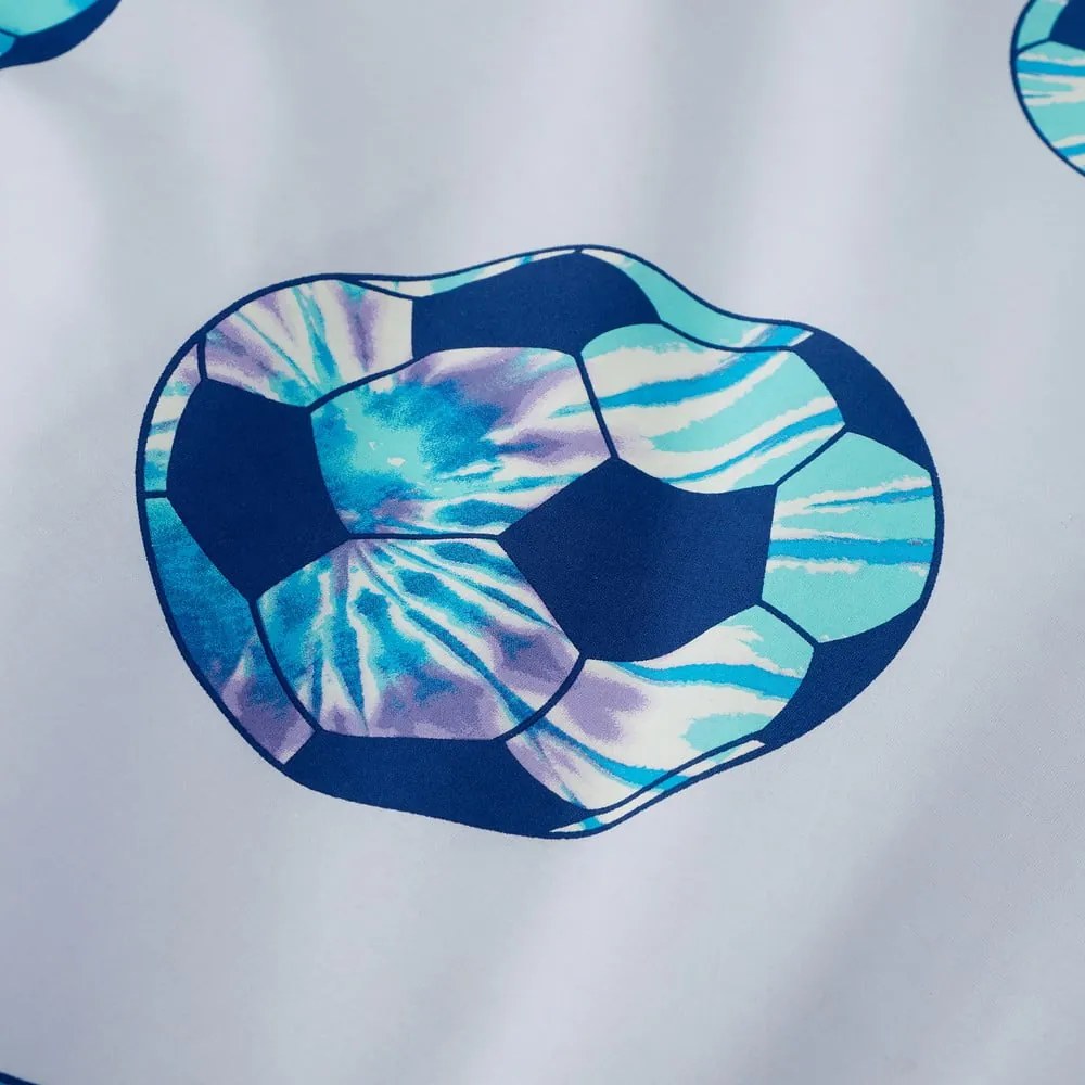 Лилаво-тюркоазено двойно детско спално бельо 200x200 cm Tie Dye Football – Catherine Lansfield