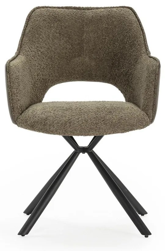 Зелени тапицирани трапезни столове в комплект с подлакътници 2 бр. Mariel – Marckeric