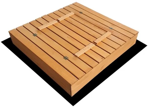 Затварящ се пясъчник с пейки и покрив в сив цвят 120 x 120 cm