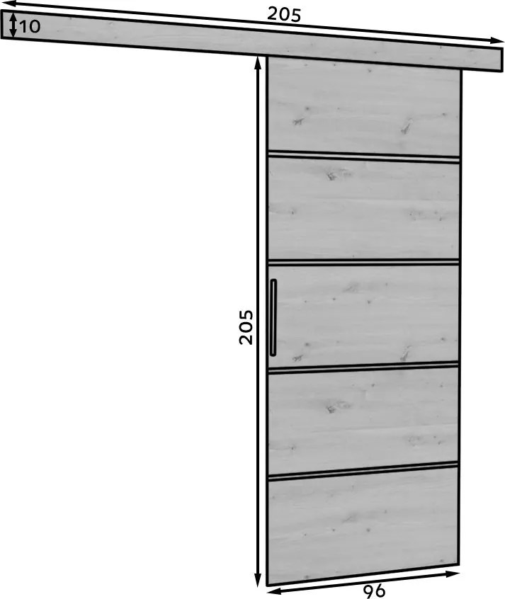 Плъзгаща се врата Montana - Length: 96cm