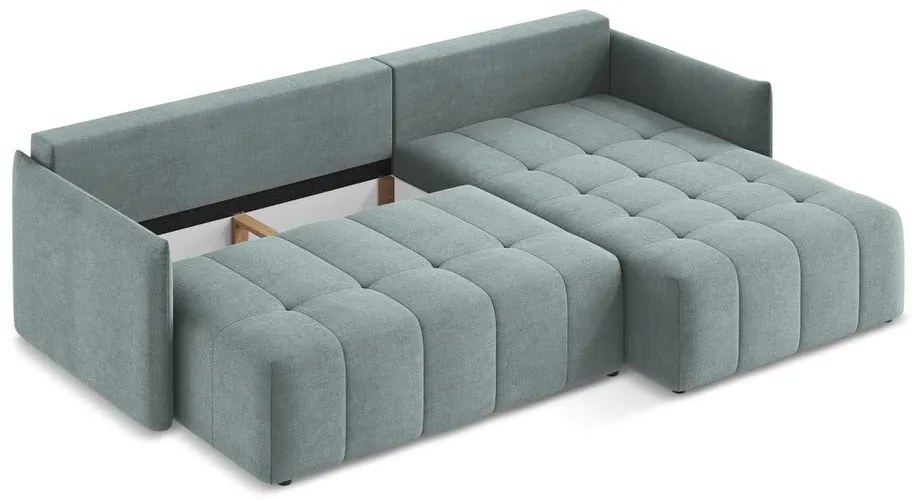 Син разтегателен ъглов диван с място за съхранение (десен ъгъл) Moku – Makamii