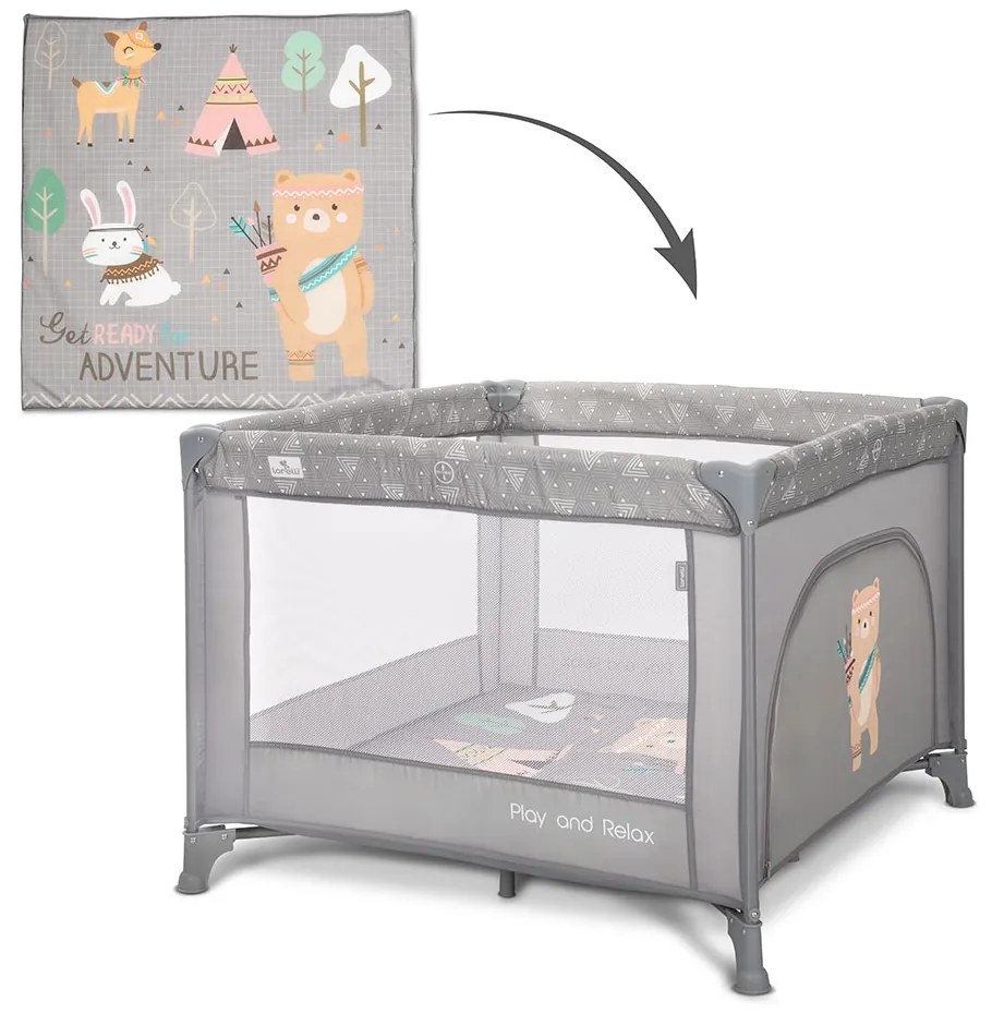 LORELLI Classic Кошара за игра PLAY N RELAX GREY ADVENTURE