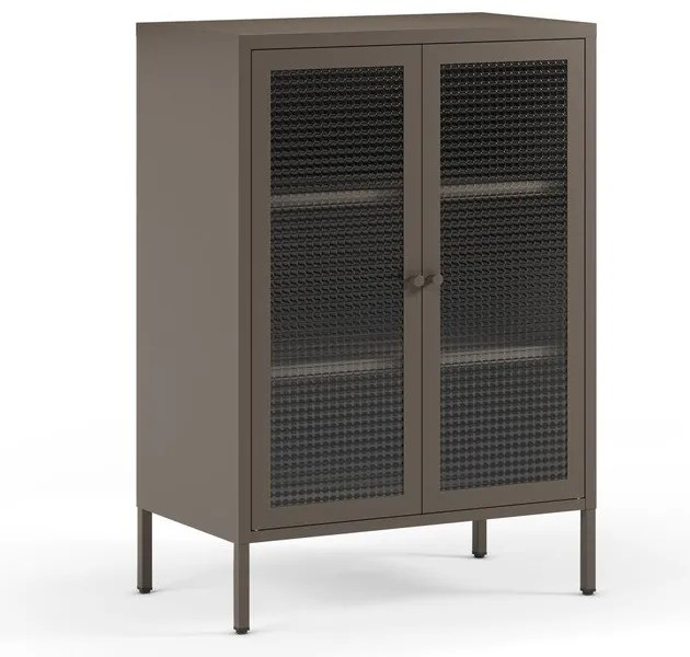 Сива метална витрина 70x100x40 cm Layna – Marckeric