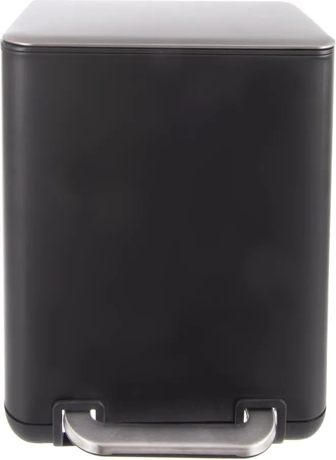 Черно кошче за боклук с педал от неръждаема стомана 20 l Black – Orion
