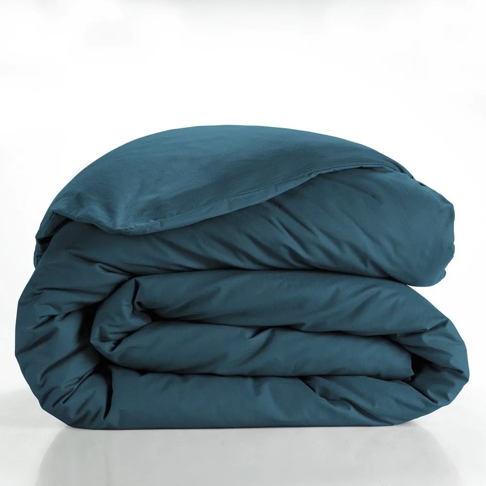 Двойна/удължена памучна олекотена завивка в петролен цвят 240x220 cm Lina – douceur d'intérieur