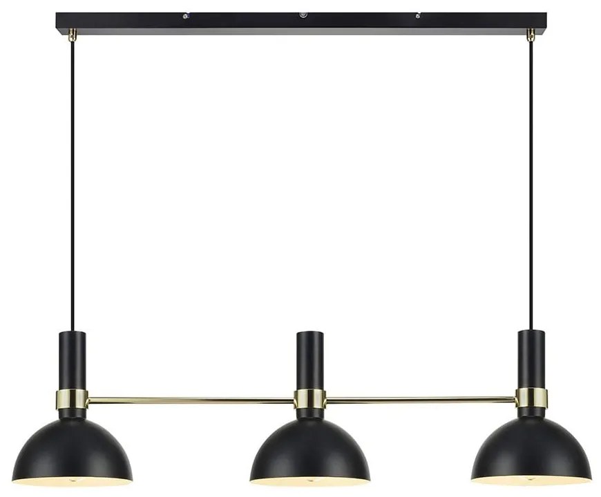 Черно тройно таванно осветление Черно злато Larry - Markslöjd