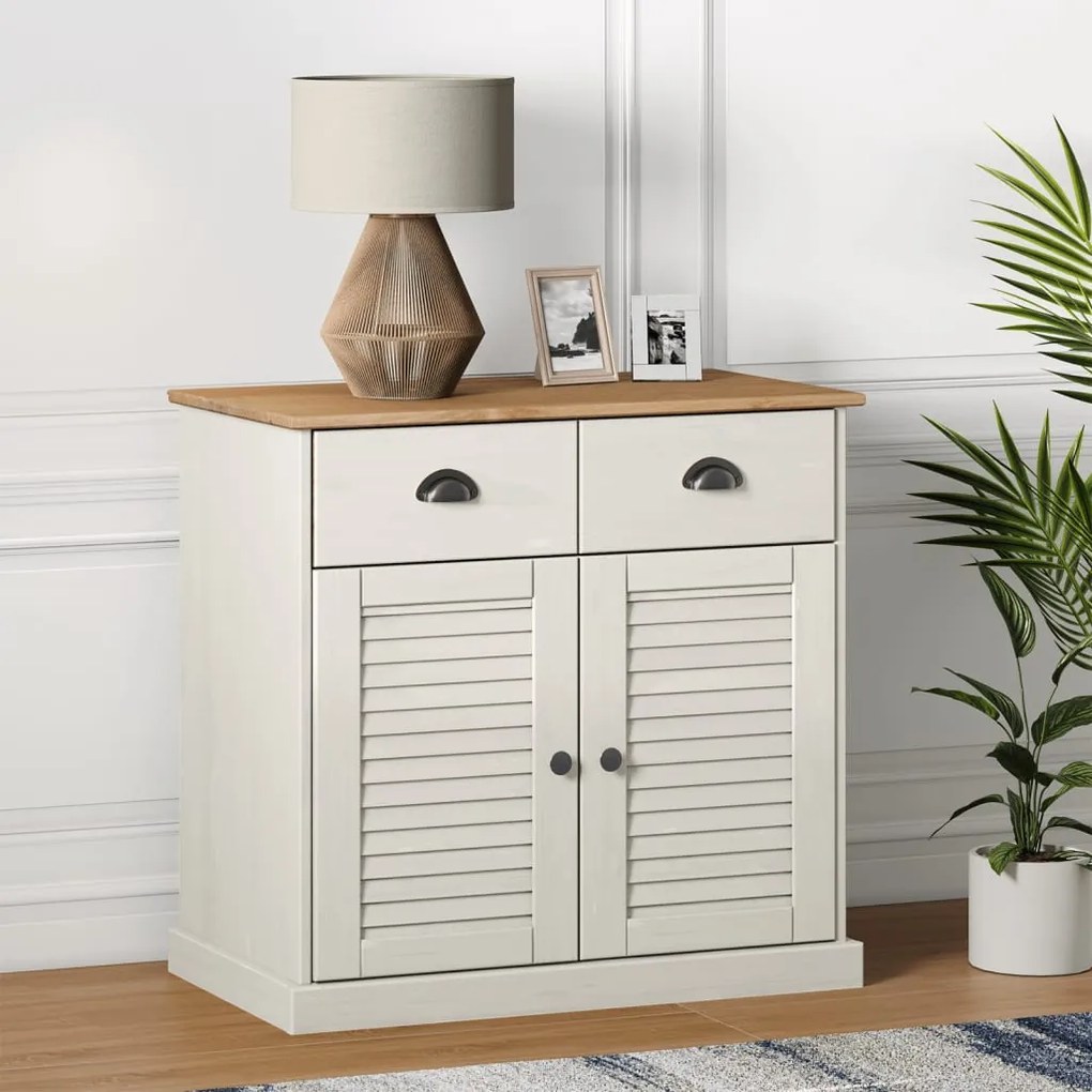 Sonata H Бюфет с чекмеджета VIGO, 78x40x75 см, бял, бор масив