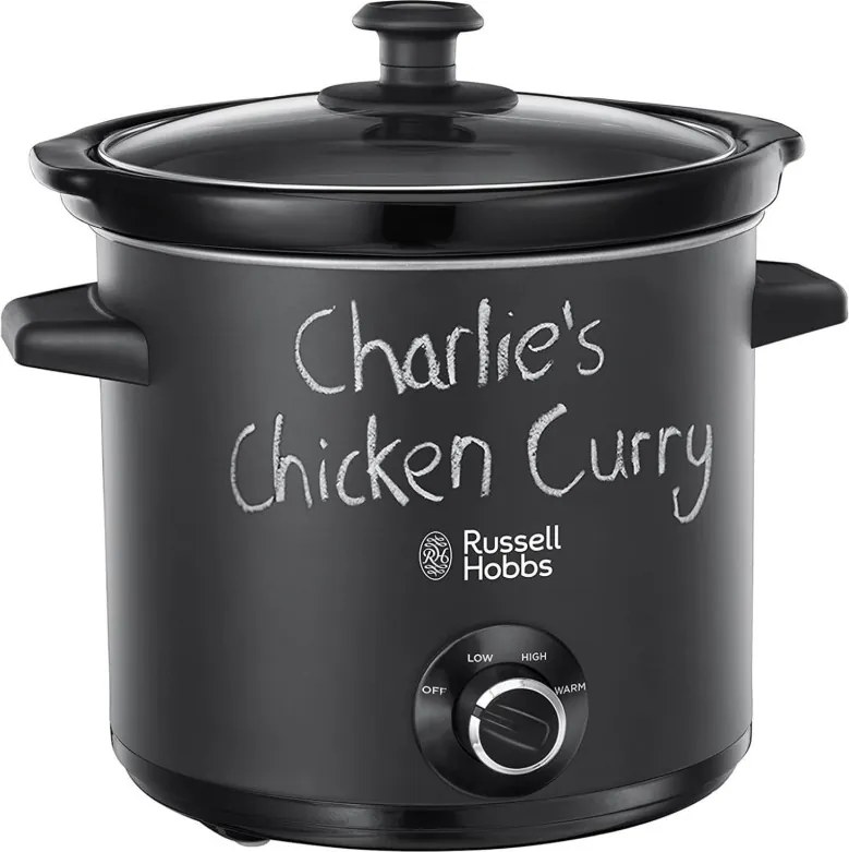 Втора ръка: Уред за бавно готвене Slow cooker Russell Hobbs 24180-56 Chalkboard, 3.5 литра, Керамичен съд, 3 програми, Черен