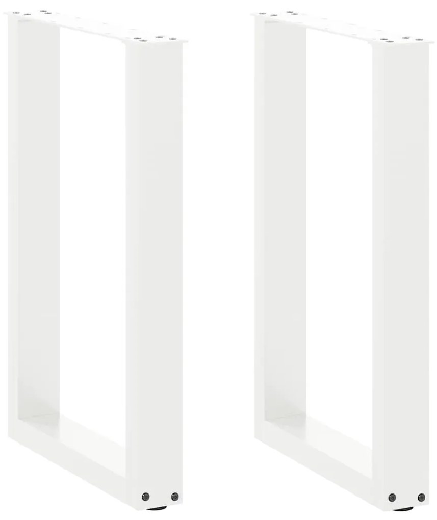 4013177 vidaXL Крака за трапезарна маса, U-образни, 2 бр., бели, 50 x (72-73) см, стомана